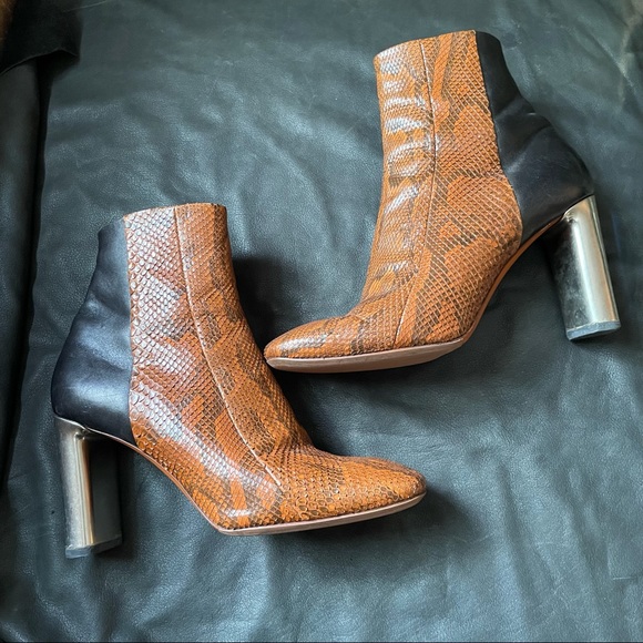 Celine snakeskin python bam bam silver heel boots - Picture 4 of 12